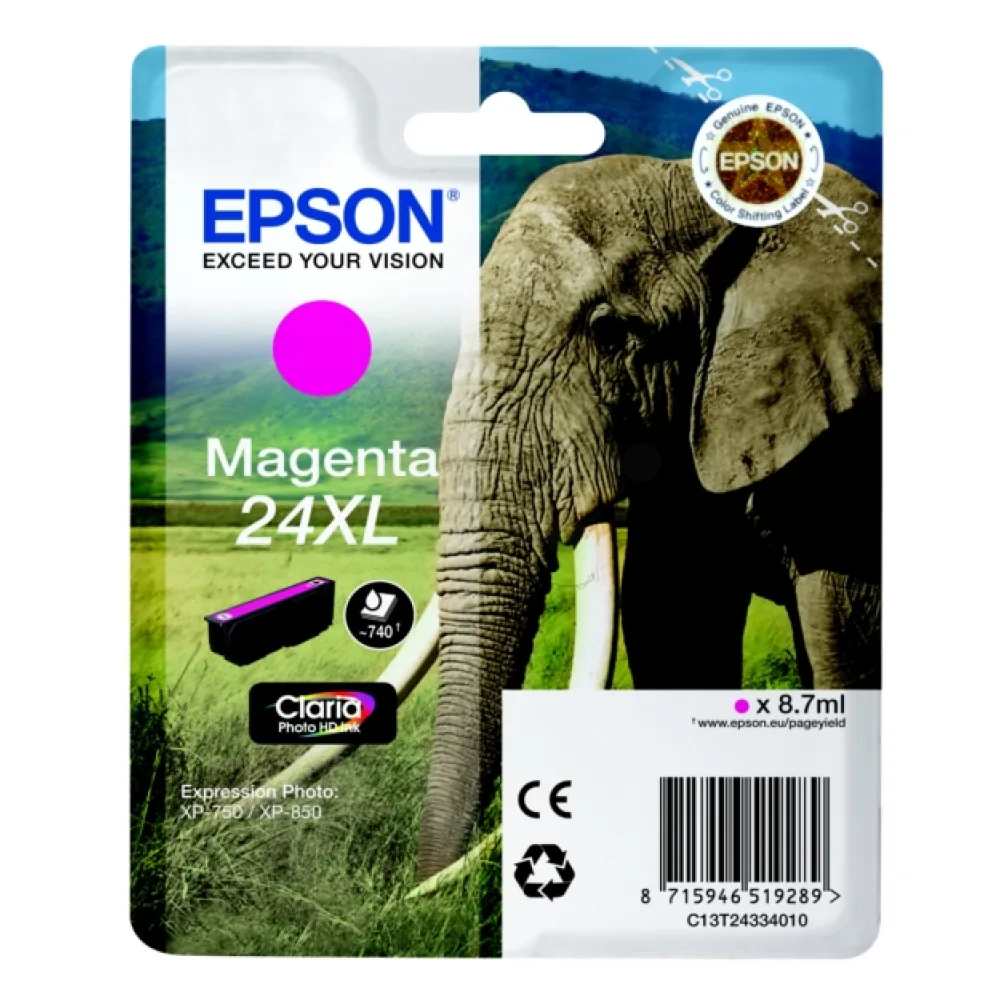Original Epson C13T24334012 / 24XL Tintenpatrone magenta