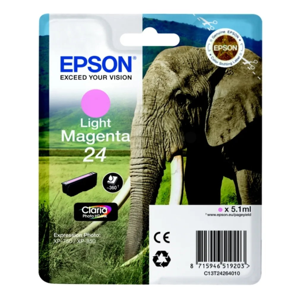 Original Epson C13T24264012 / 24 Tintenpatrone magenta hell