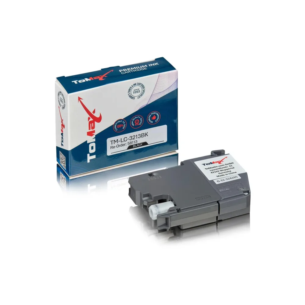 ToMax Premium ersetzt Brother LC-3213BK Tintenpatrone, schwarz