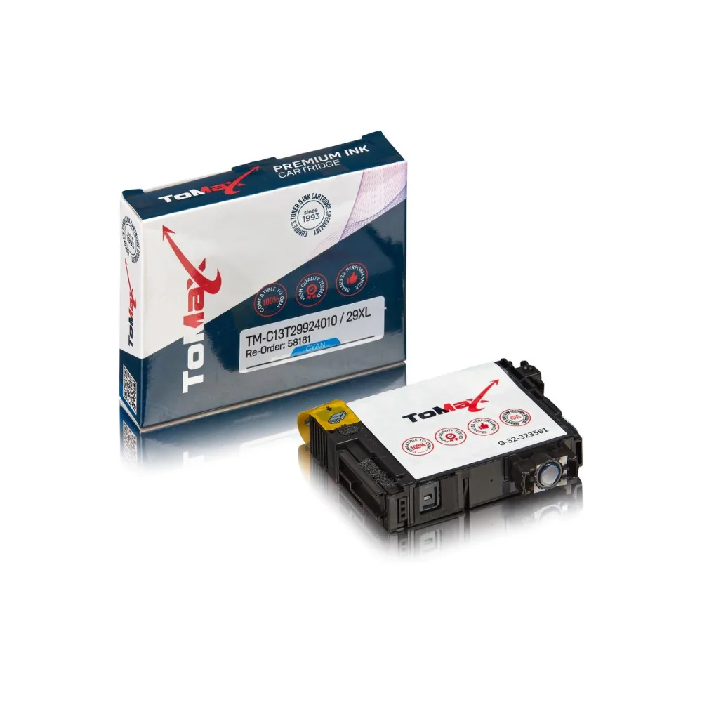 ToMax Premium ersetzt Epson C13T29924010 / 29XL Tintenpatrone, Cyan