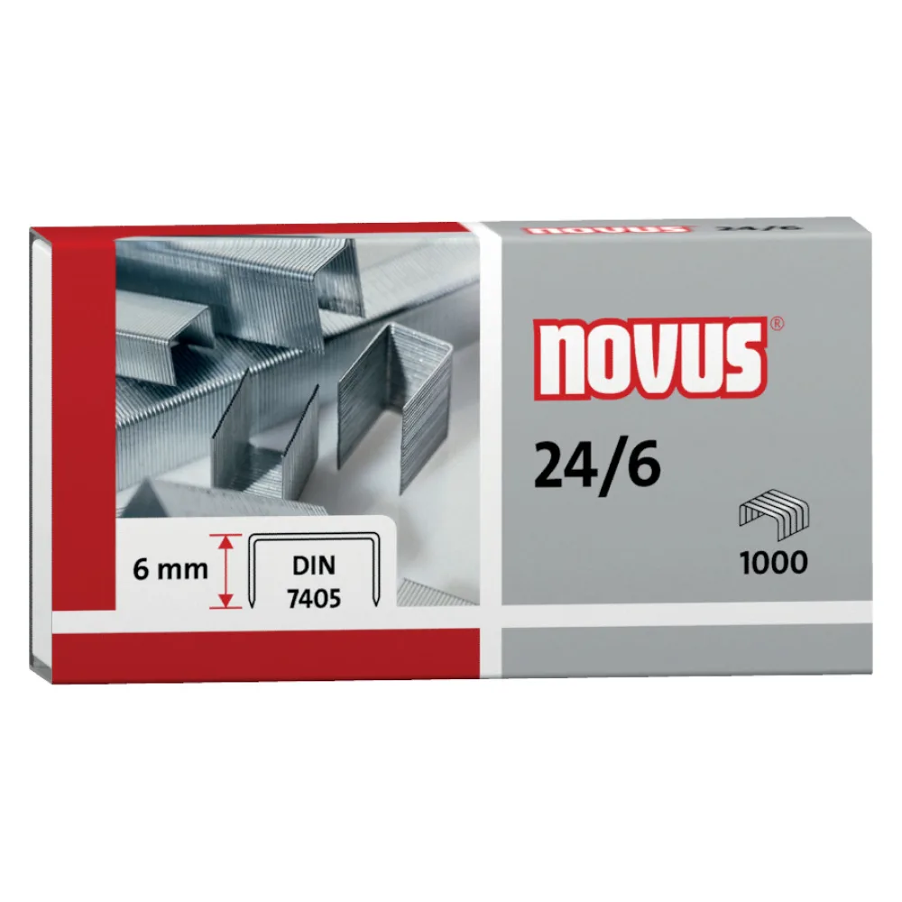NOVUS Heftklammern 24/6 DIN, 1000 Stück, verzinkt