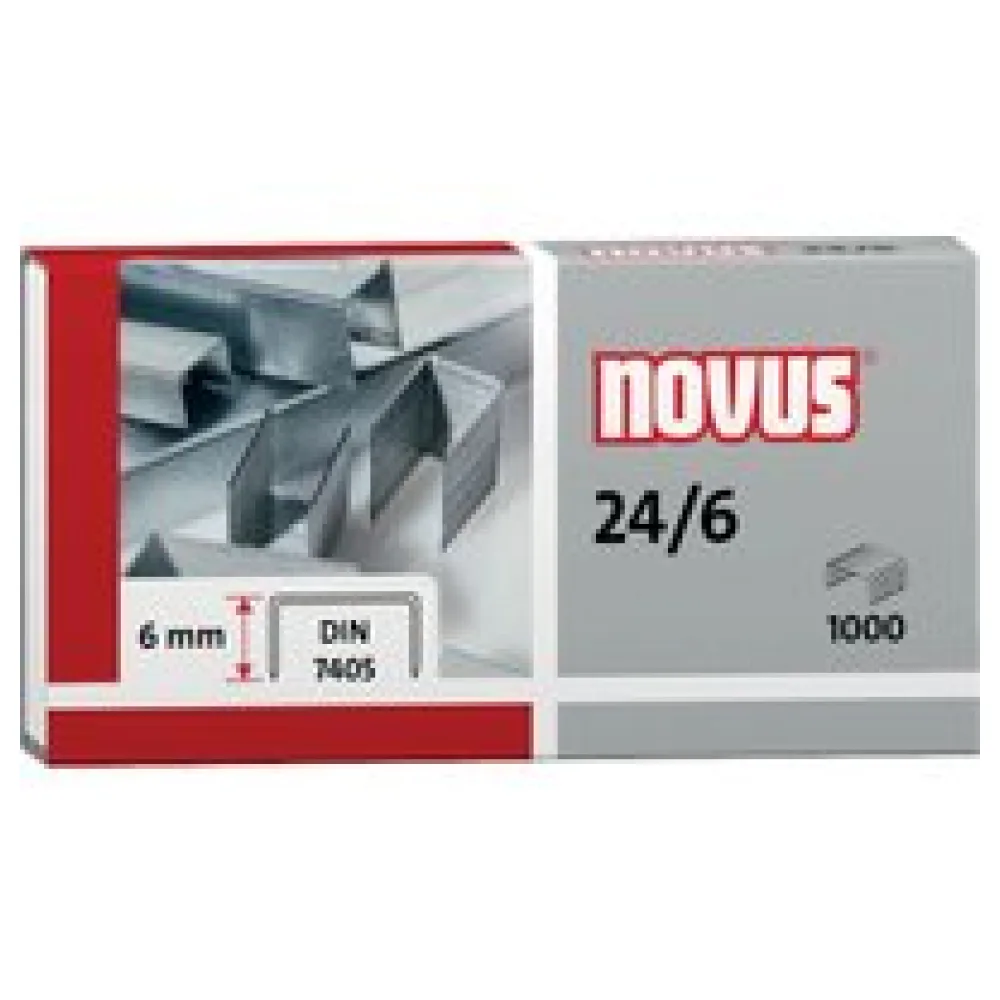 NOVUS Heftklammern 24/6 DIN, 1000 Stück, verzinkt – Bild 2