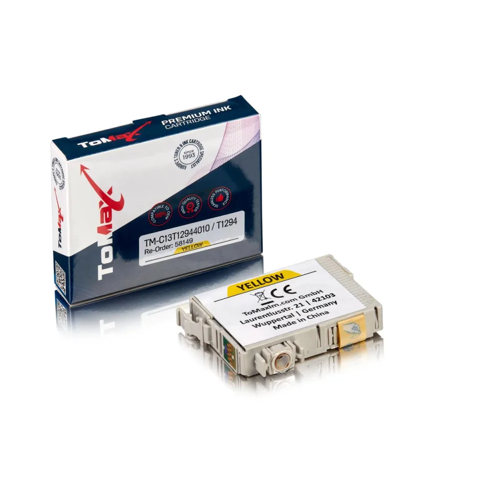 ToMax Premium ersetzt Epson C13T12944010 / T1294 Tintenpatrone, gelb