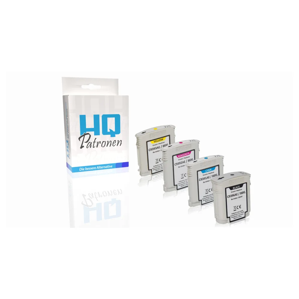 Multipack kompatibel zu HP C9396AE / 88XL enthält 1xBK, 1xC, 1xM, 1xY