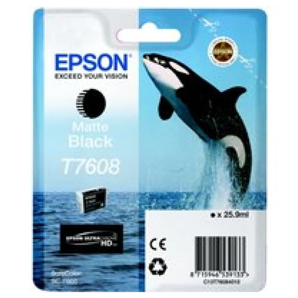 Original Epson C13T76084010 / T7608 Tintenpatrone schwarz matt – Bild 2