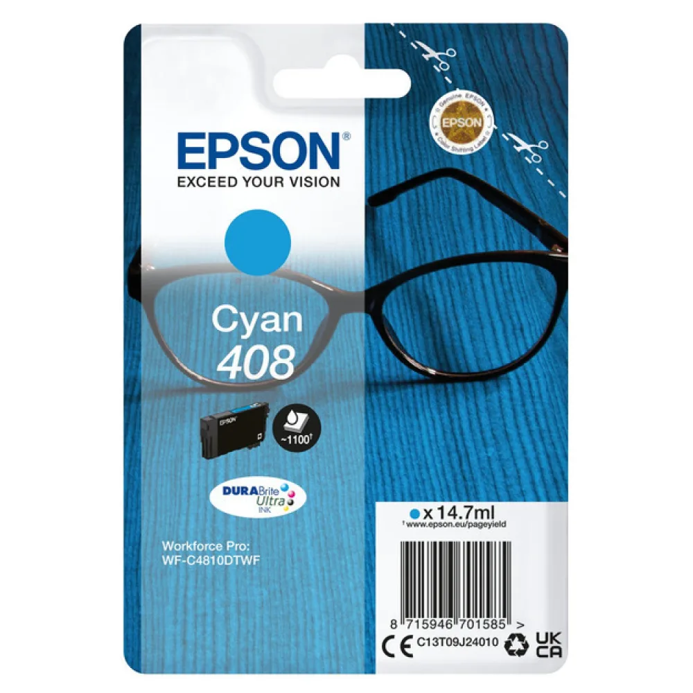 Original Epson C13T09J24010 / 408 Tintenpatrone cyan