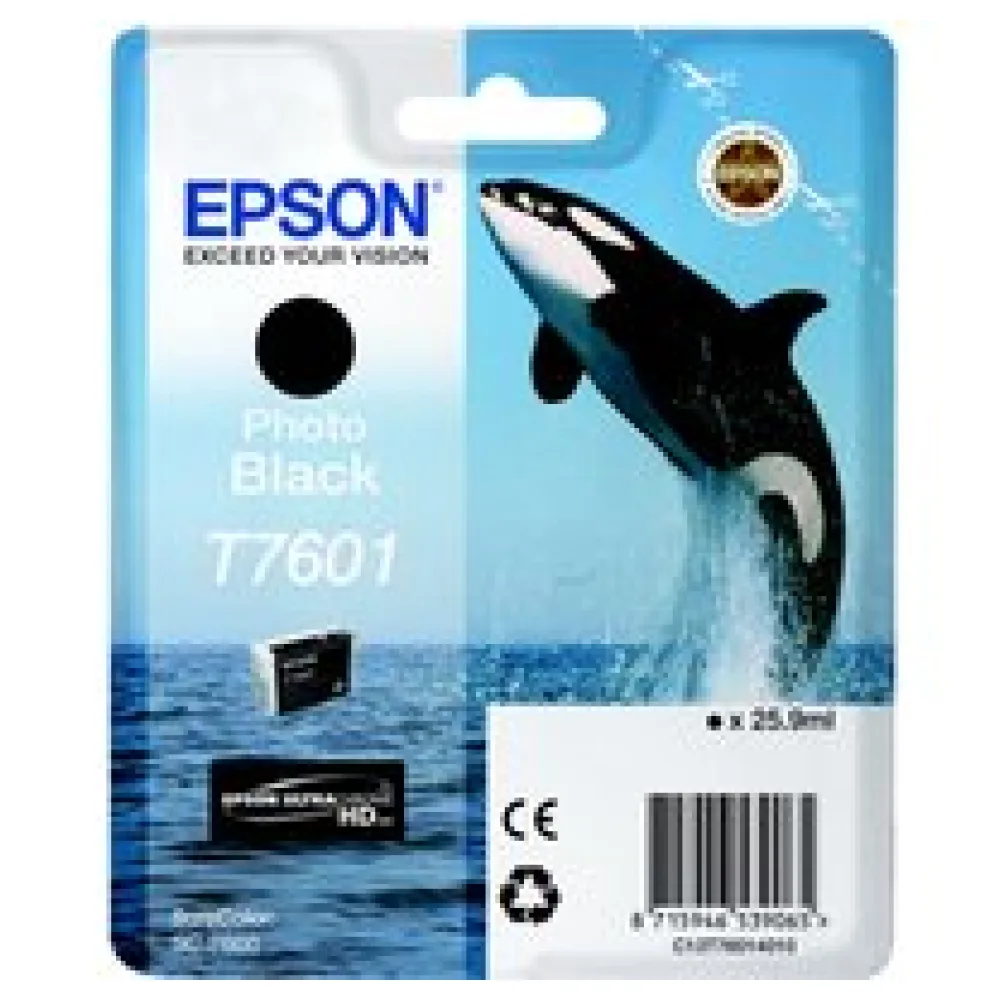 Original Epson C13T76014010 / T7601 Tintenpatrone schwarz hell – Bild 2