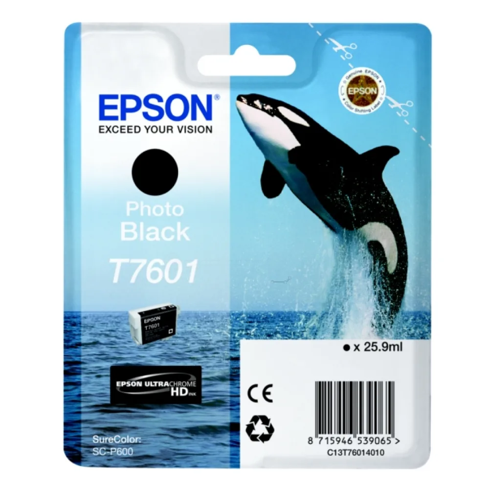Original Epson C13T76014010 / T7601 Tintenpatrone schwarz hell
