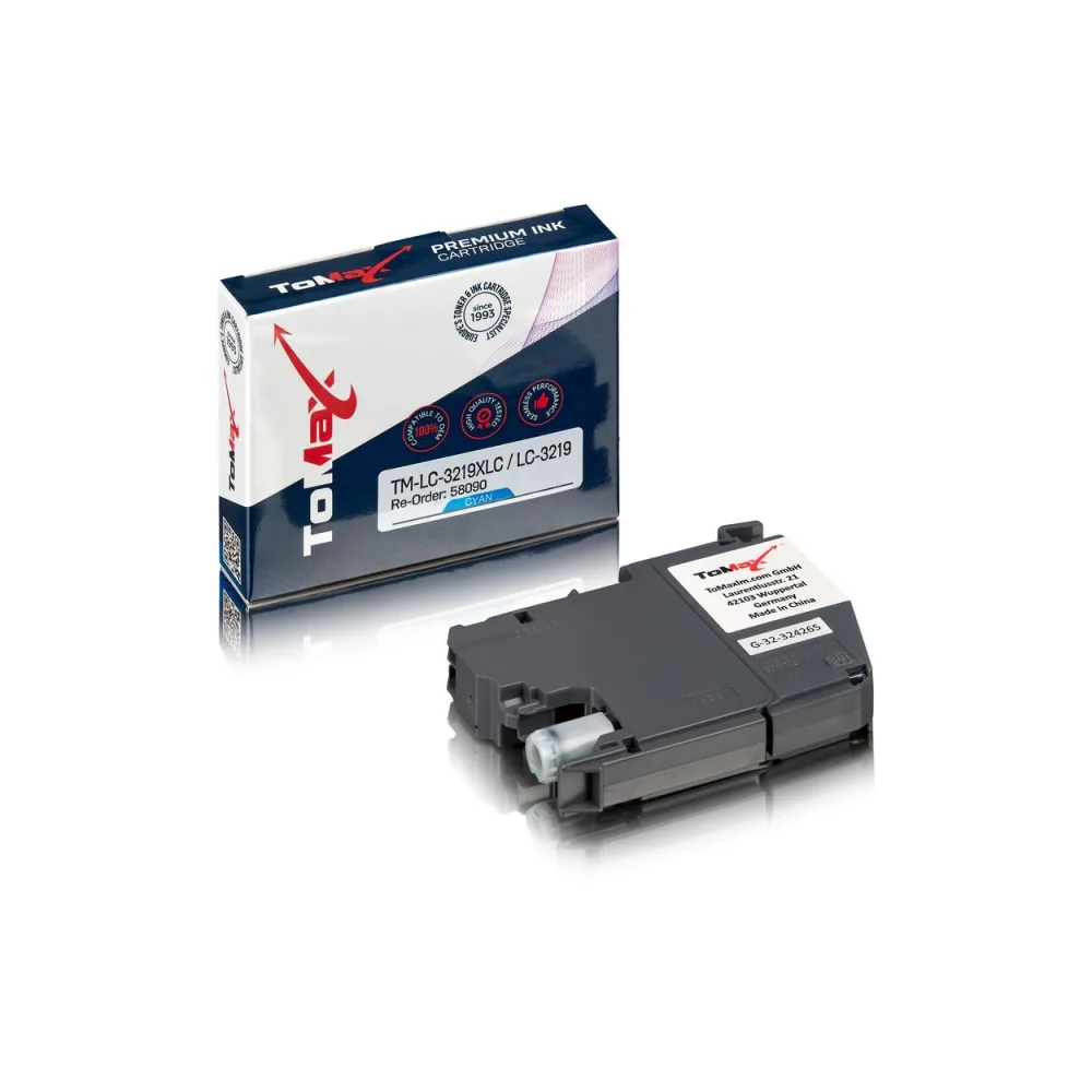 ToMax Premium ersetzt Brother LC-3219XLC Tintenpatrone Cyan