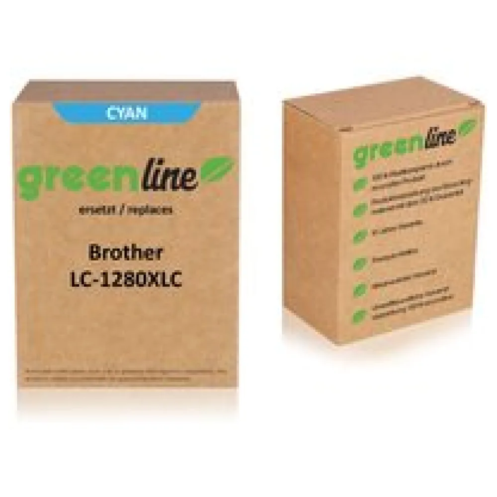 greenline ersetzt Brother LC-1280XLC Tintenpatrone, cyan – Bild 2