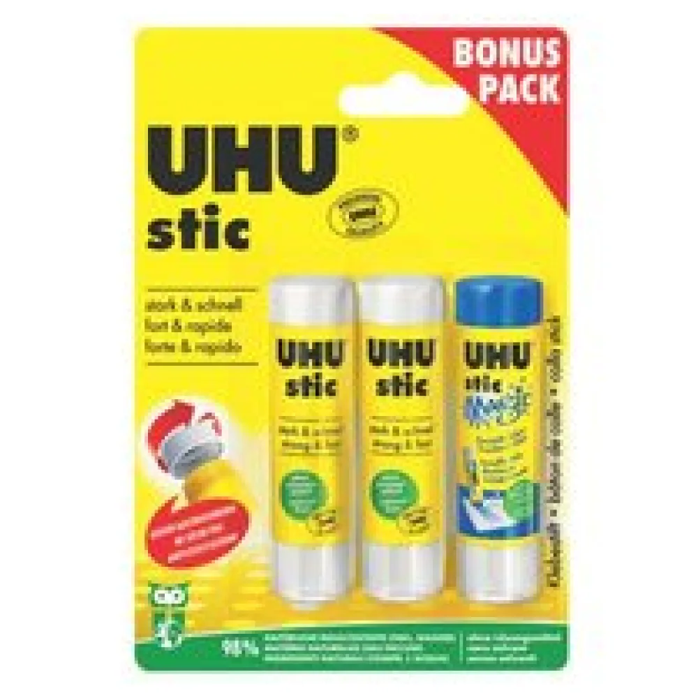 UHU Klebestift-Bonuspaket, ohne Lösungsmittel, 3x8,2 g – Bild 2