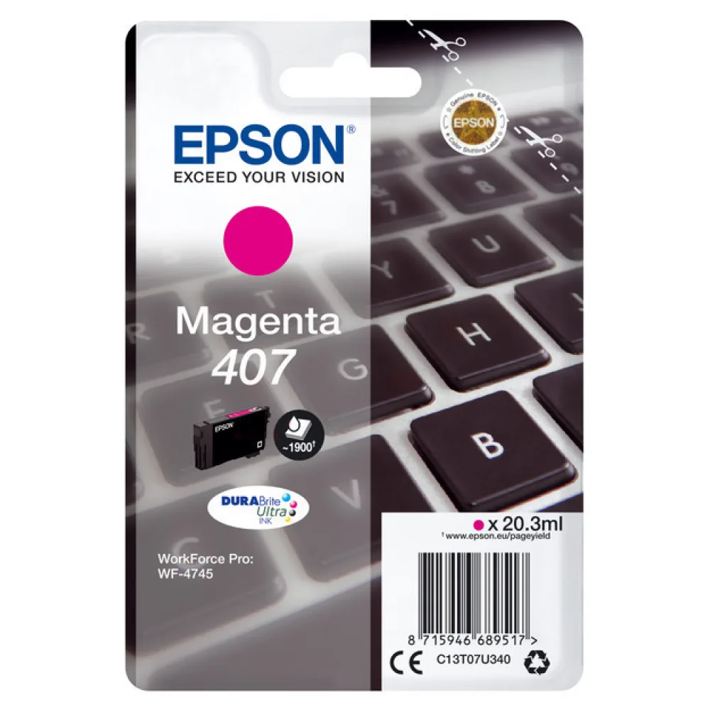 Original Epson C13T07U340 / 407 Tintenpatrone magenta