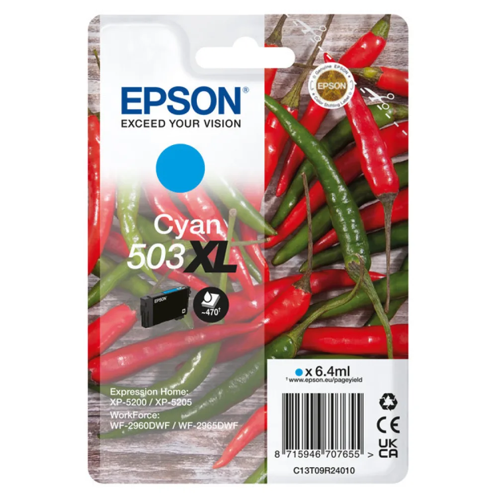 Original Epson C13T09R24010 / 503XL Tintenpatrone cyan