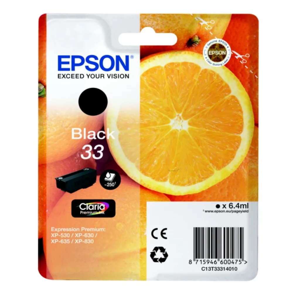 Original Epson C13T33314012 / 33 Tintenpatrone schwarz
