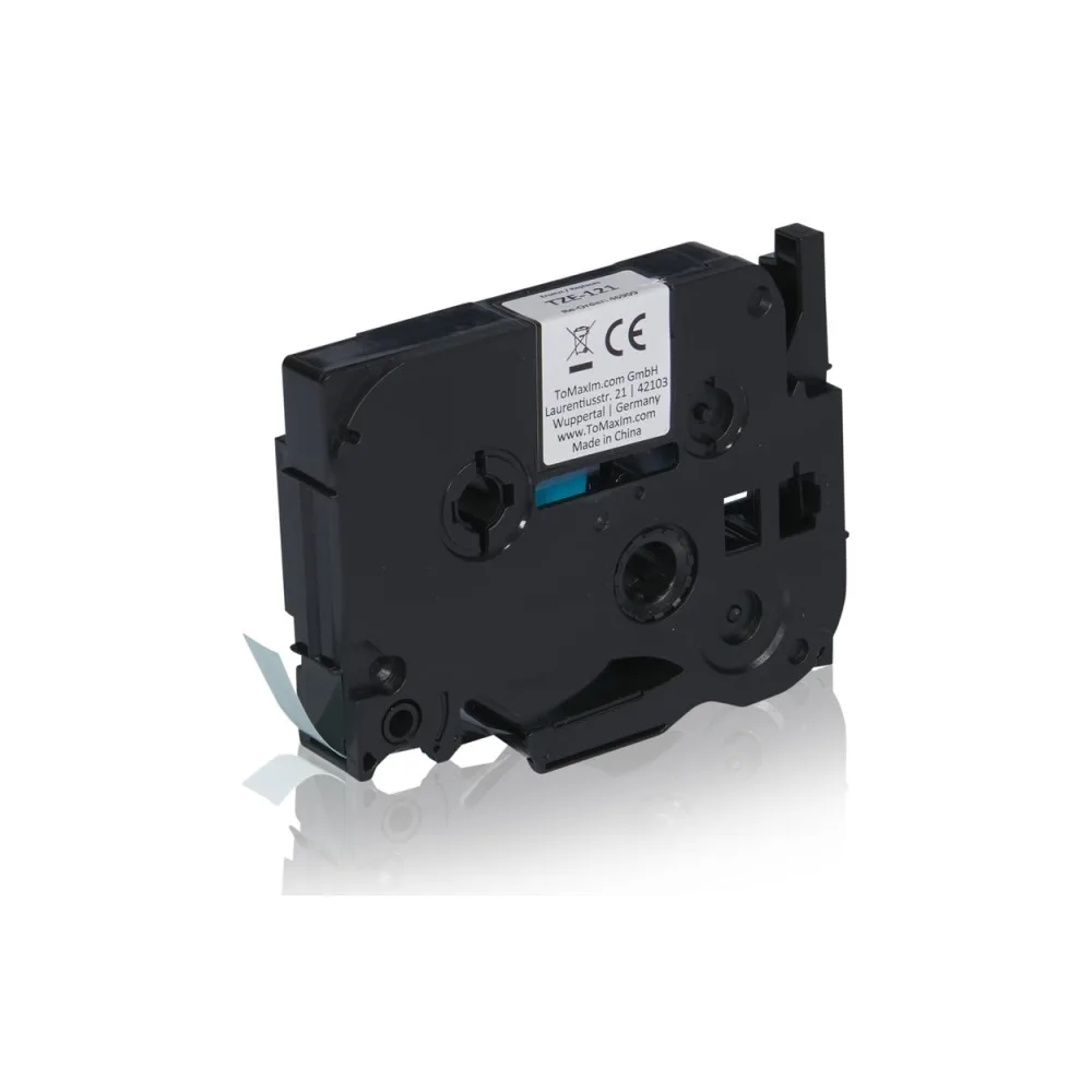 Brother TZE121 P-Touch Farbband schwarz auf Transparent Laminat 9mm x 8m Kompatibel