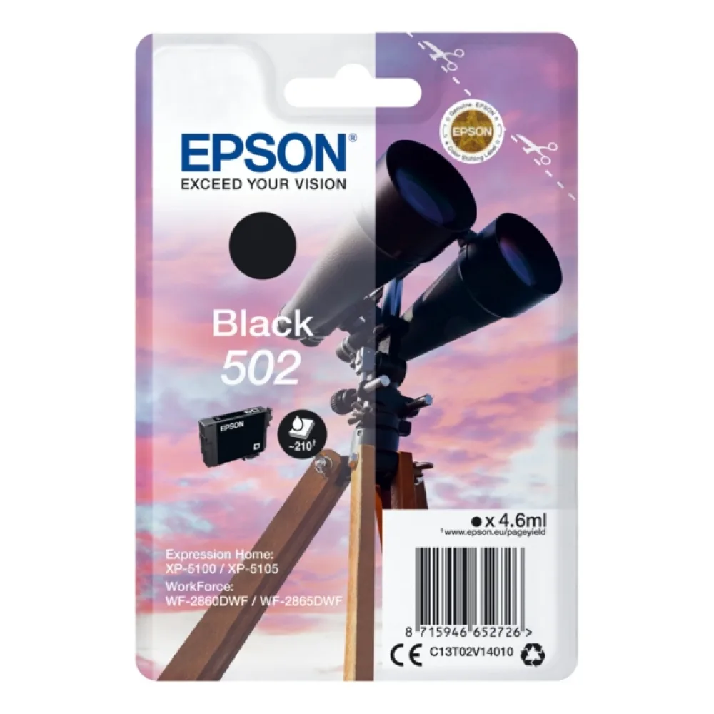 Original Epson C13T02V14010 / 502 Tintenpatrone schwarz