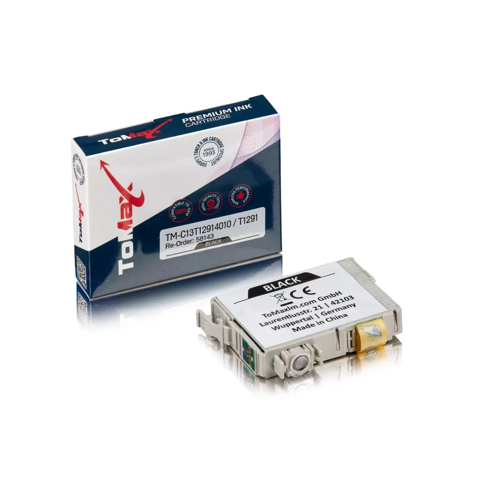 ToMax Premium ersetzt Epson C13T12914010 / T1291 Tintenpatrone, schwarz