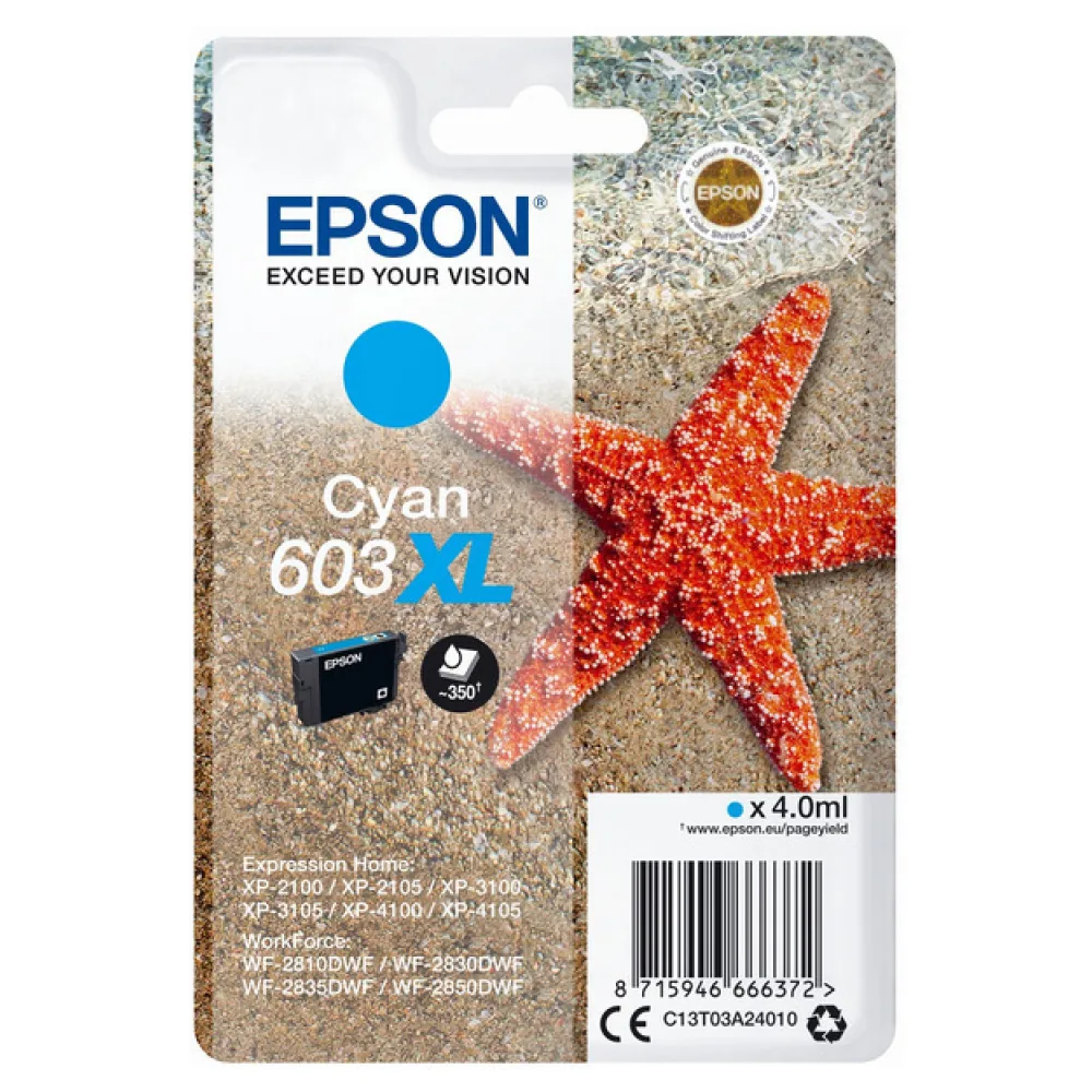 Original Epson C13T03A24010 / 603XL Tintenpatrone cyan