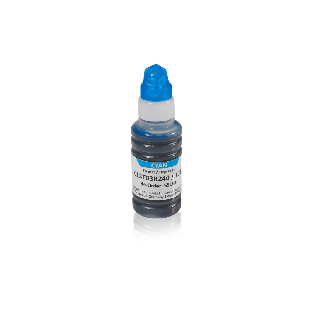 Kompatibel zu Epson C13T03R240 / 102 Tintenflasche, cyan