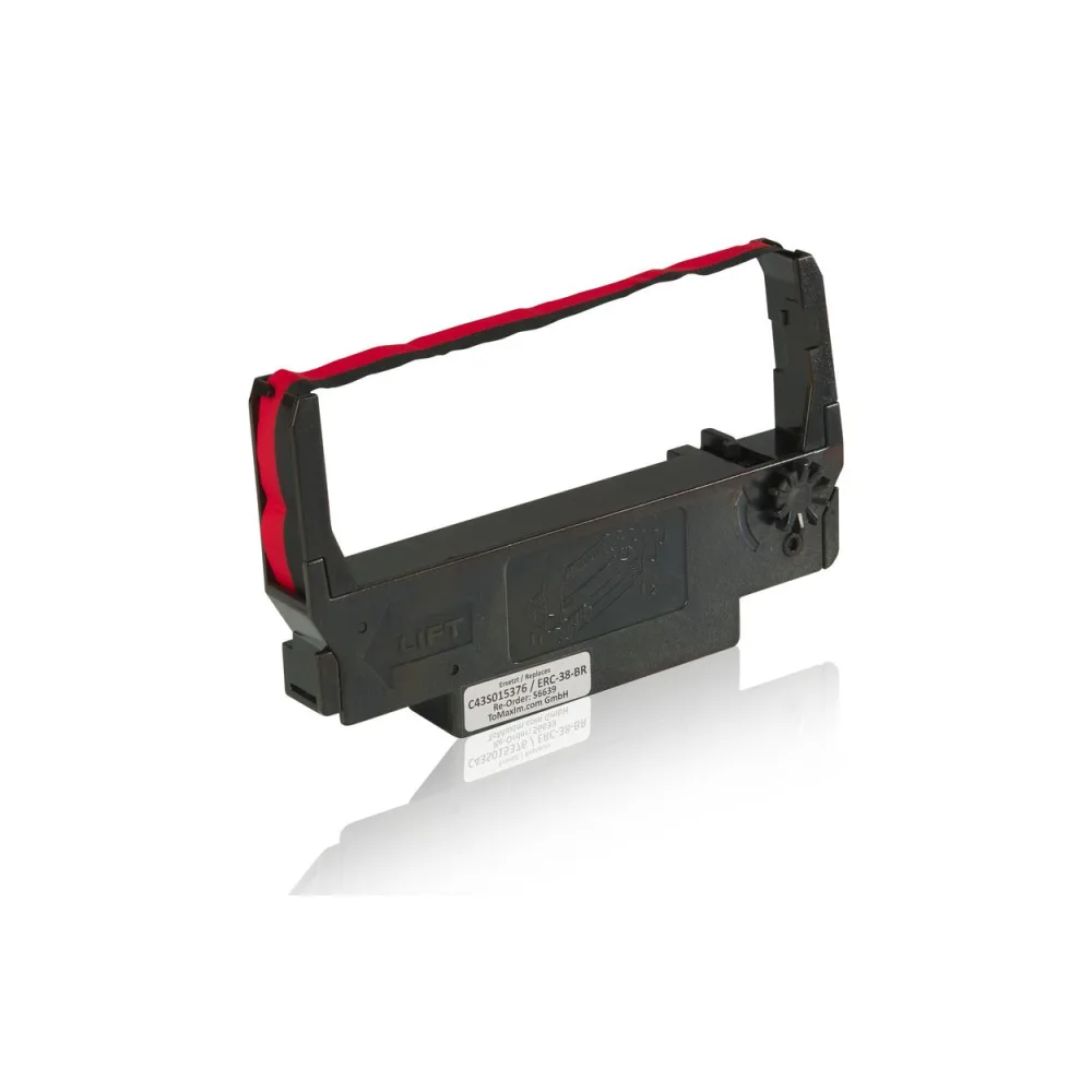 Kompatibel zu Epson C43S015376 / ERC-38-BR Farbband Schwarz, Rot