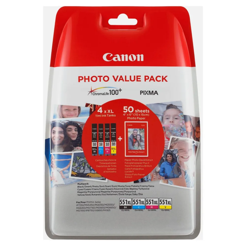 Original Canon 6443B008 / CLI551XL Tintenpatrone Multipack
