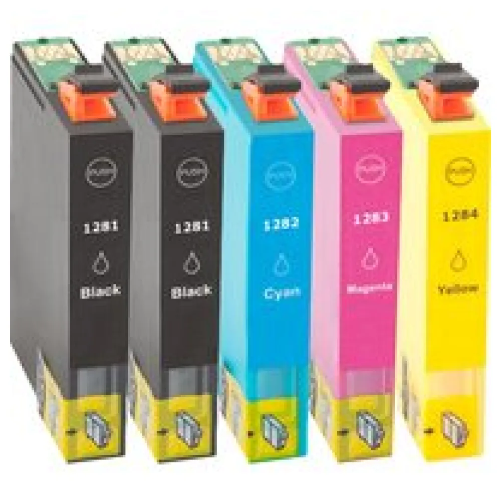 Multipack kompatibel zu Epson C13T12814011 / T1281 enthält 5x Tintenpatrone – Bild 2