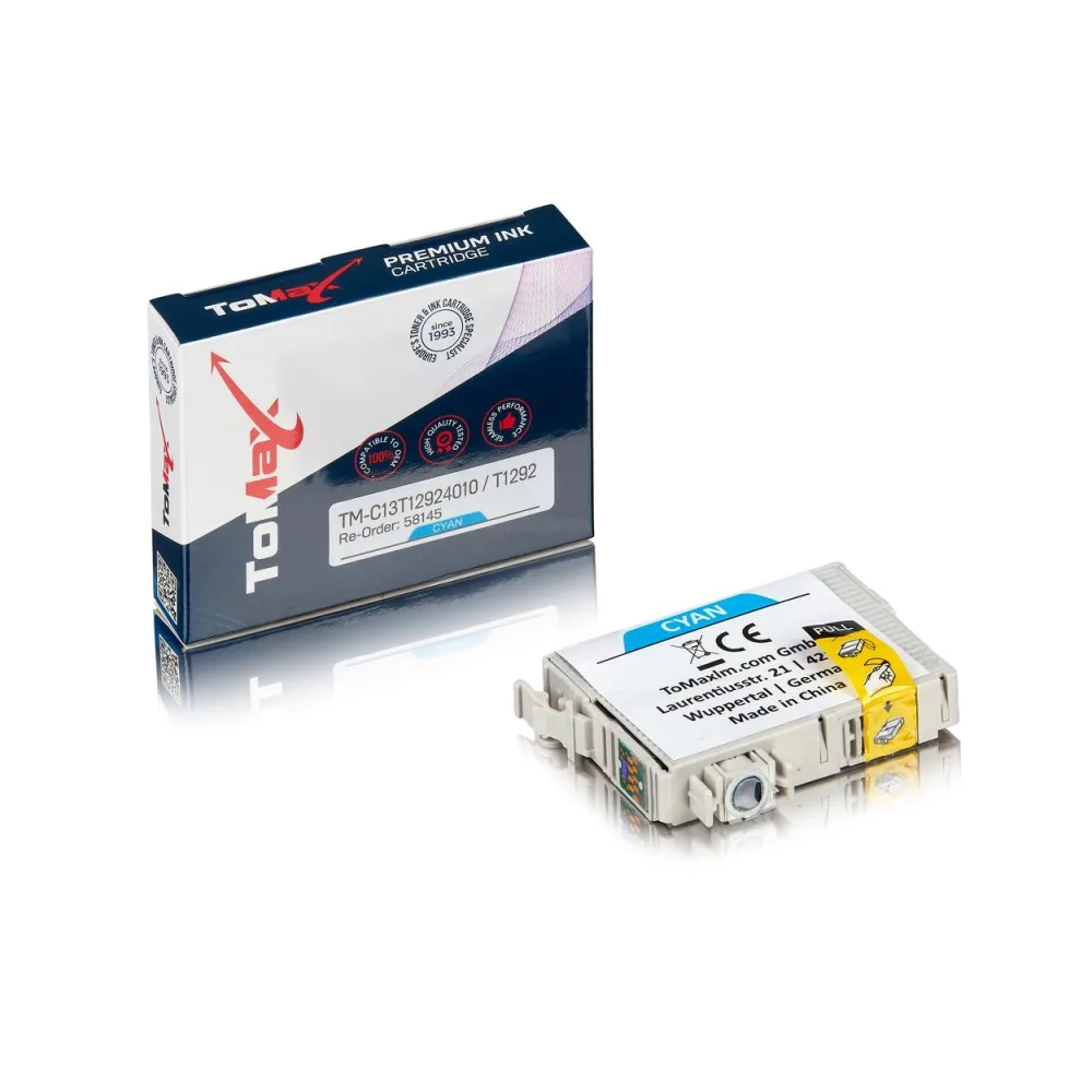 ToMax Premium ersetzt Epson C13T12924010 / T1292 Tintenpatrone, cyan