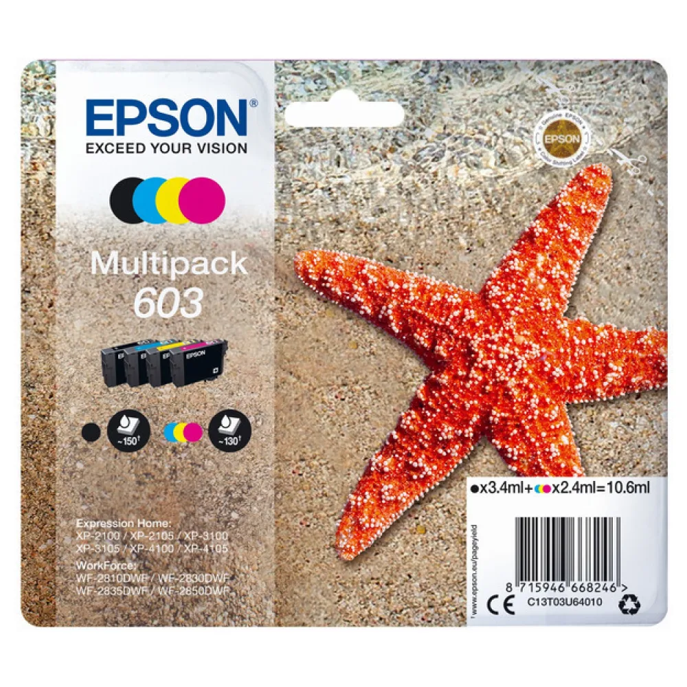Original Epson C13T03U64010 / 603 Tintenpatrone Multipack