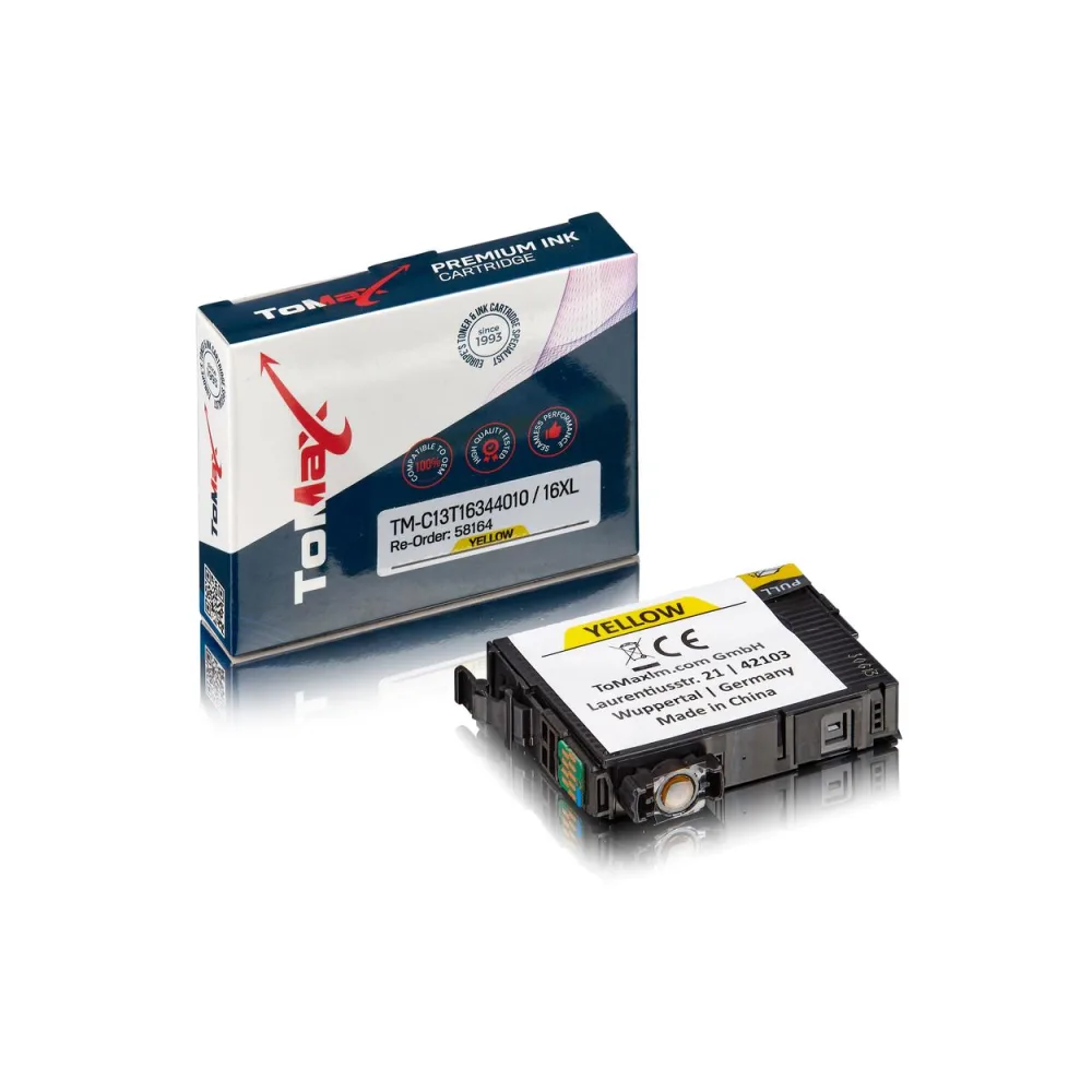 ToMax Premium ersetzt Epson C13T16344010 / 16XL Tintenpatrone, gelb