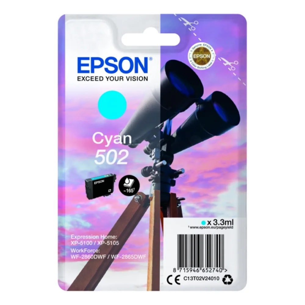 Original Epson C13T02V24010 / 502 Tintenpatrone cyan