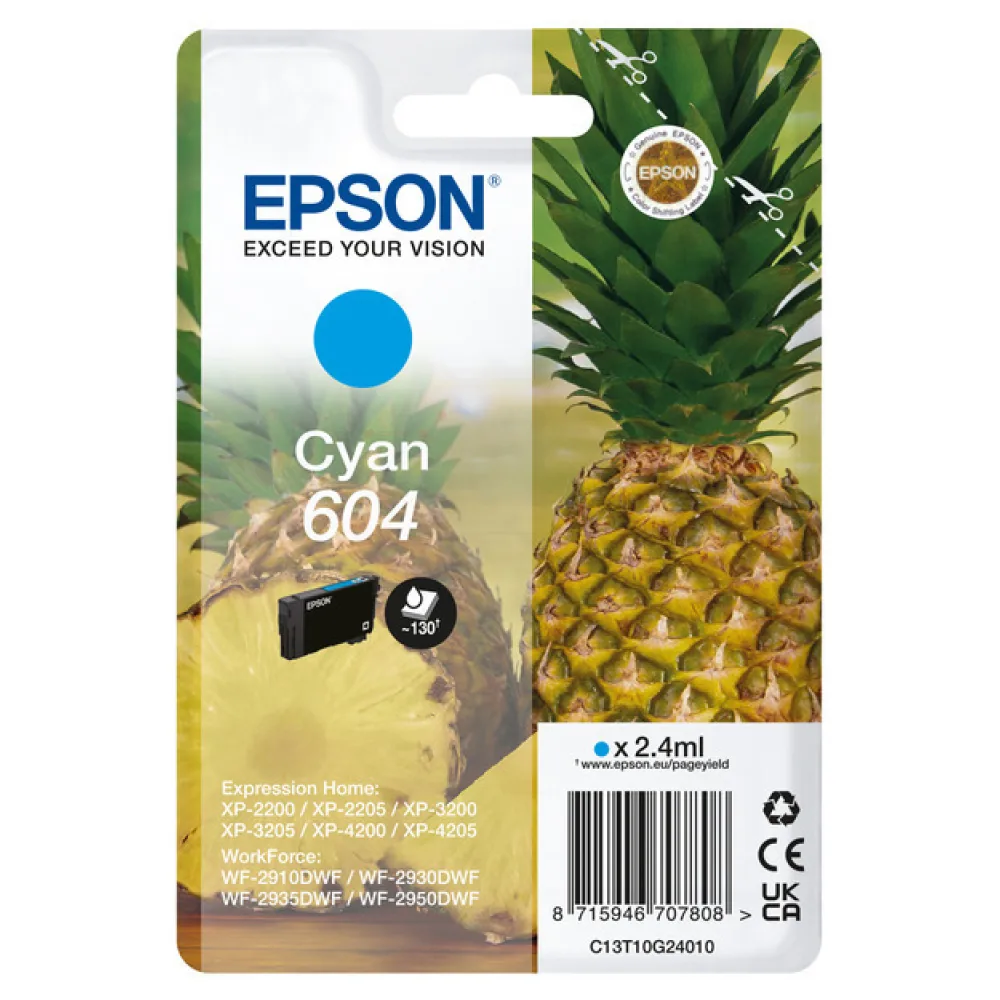 Original Epson C13T10G24010 / 604 Tintenpatrone cyan