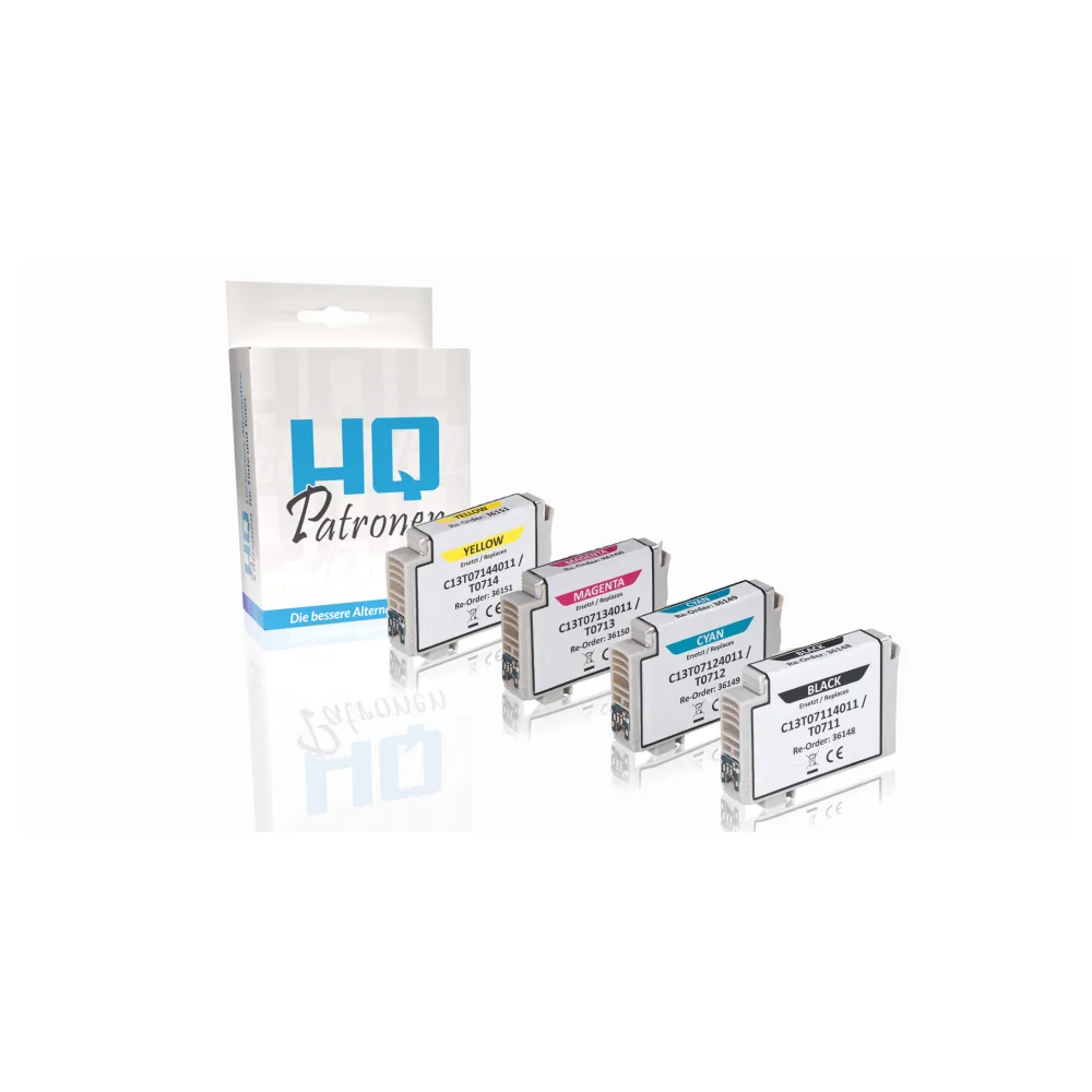 Multipack kompatibel zu Epson C13T07154010 / T0715 enthält 4x Tintenpatrone