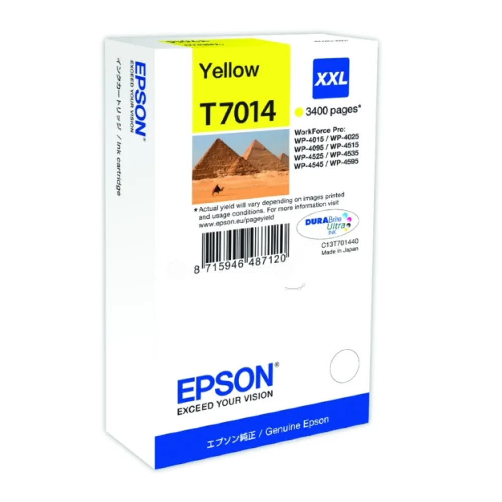 Original Epson C13T70144010 / T7014 Tintenpatrone gelb