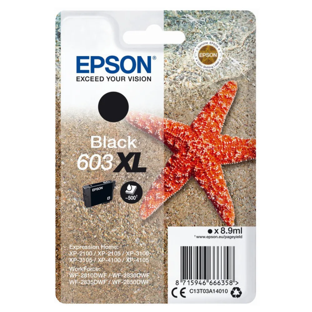 Original Epson C13T03A14010 / 603XL Tintenpatrone schwarz