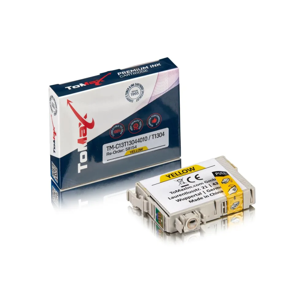 ToMax Premium ersetzt Epson C13T13044010 / T1304 Tintenpatrone, gelb