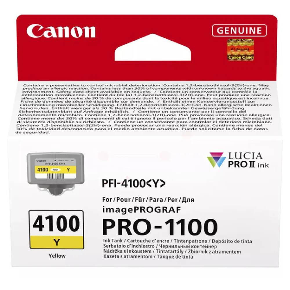 Original Canon 6780C001 / PFI-4100Y Tintenpatrone gelb