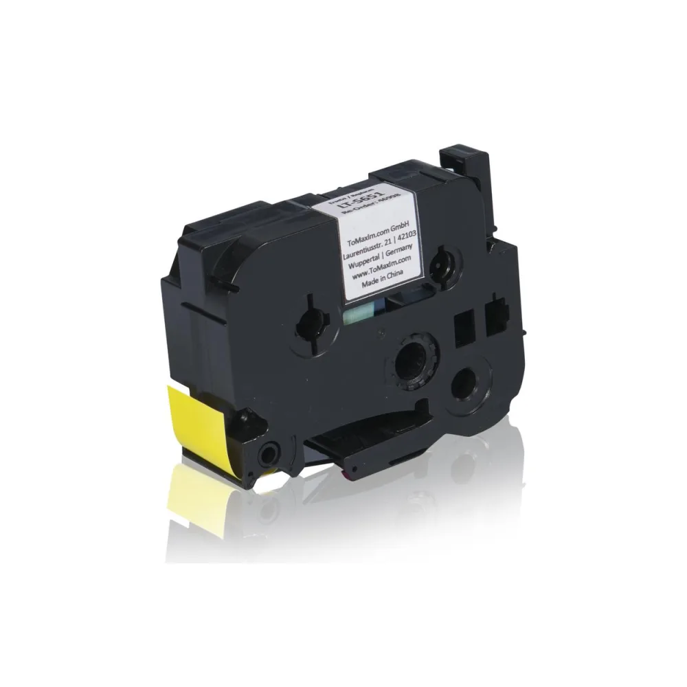 Brother TZEFX651 P-Touch Farbband schwarz auf gelb Laminat 24mm x 8m Kompatibel