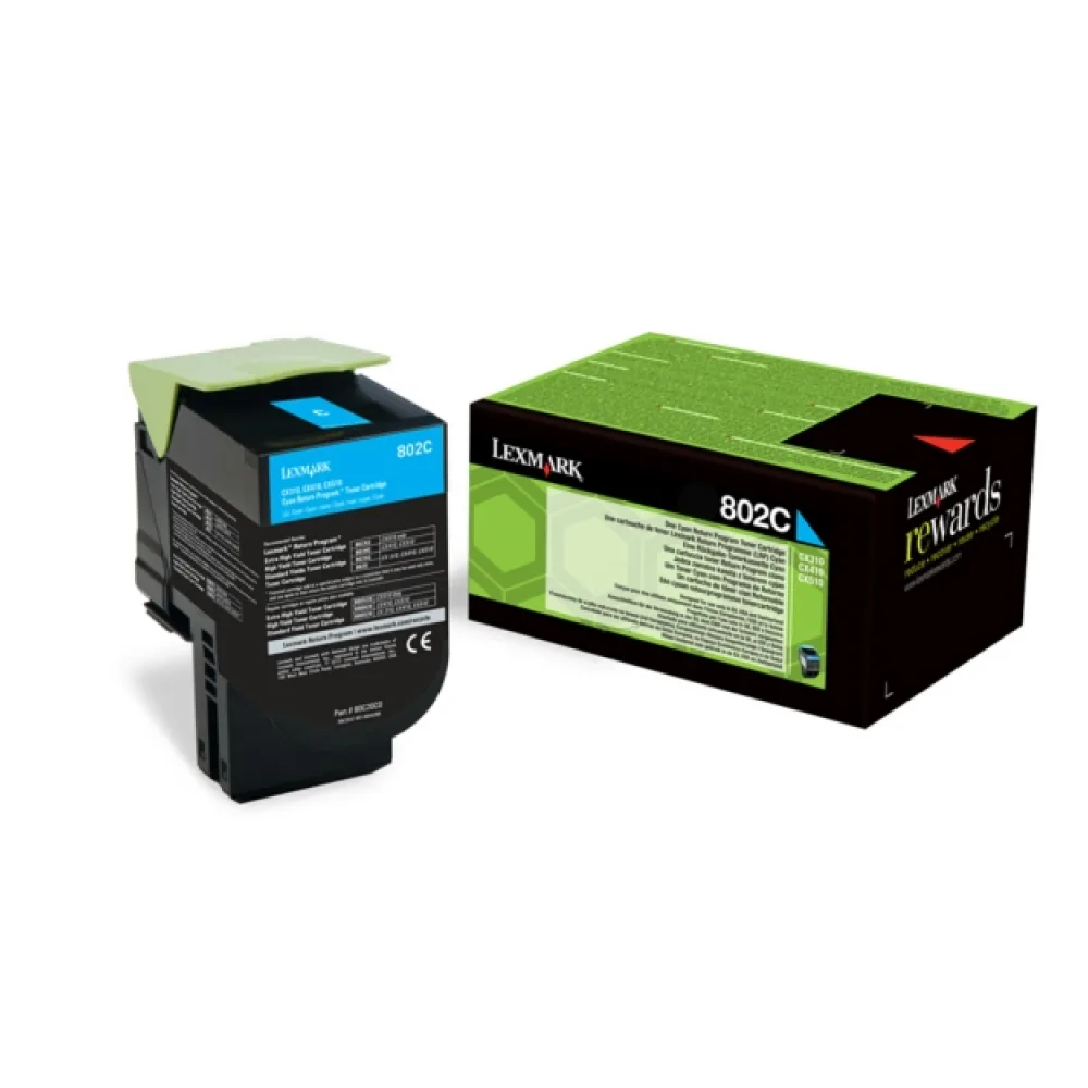 Original Lexmark 80C20C0 / 802C Toner cyan