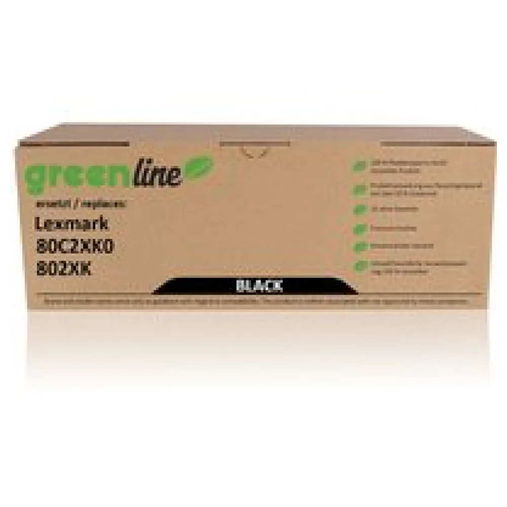 greenline ersetzt Lexmark 80C2XK0 / 802XK Tonerkartusche, schwarz – Bild 2