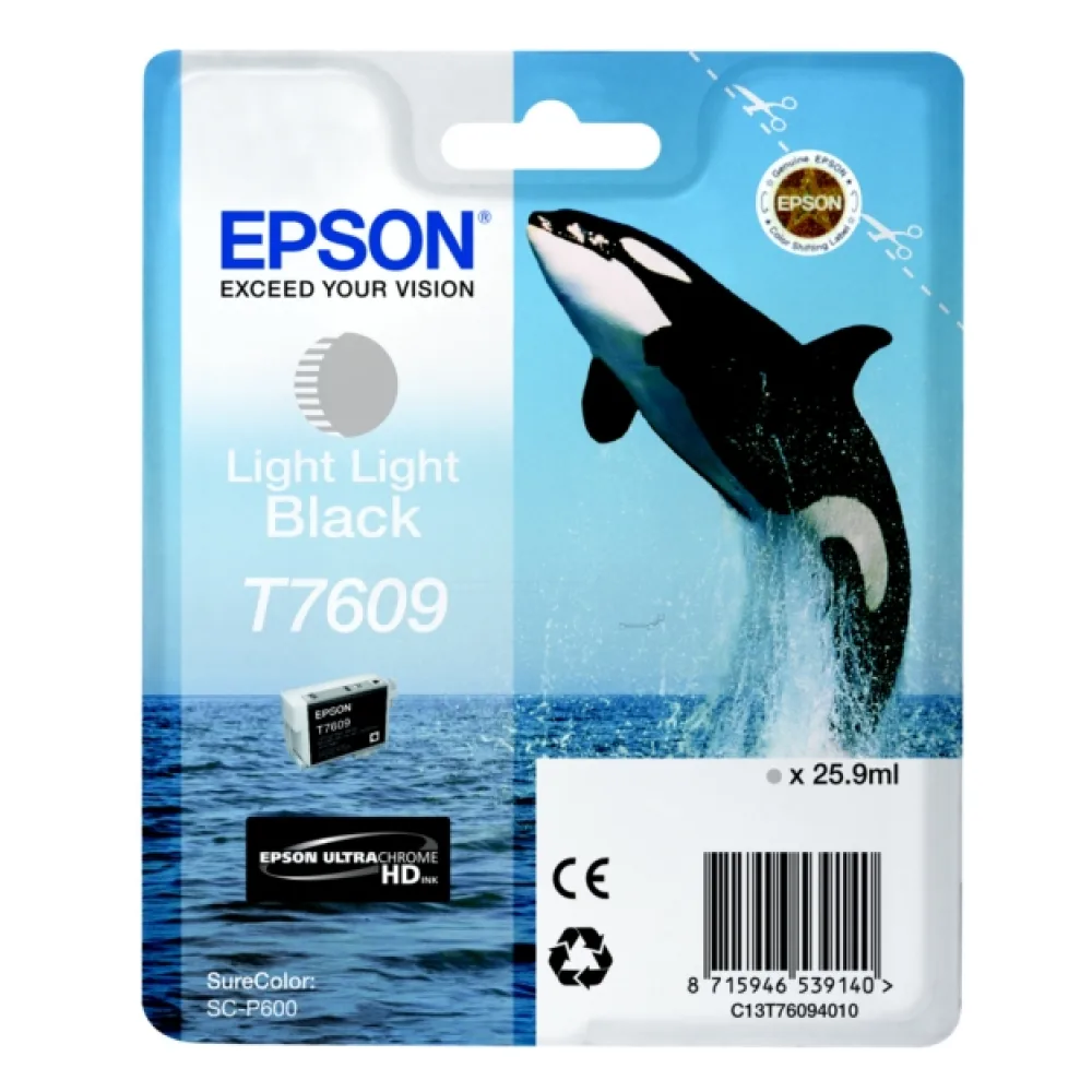 Original Epson C13T76094010 / T7609 Tintenpatrone schwarz hell hell