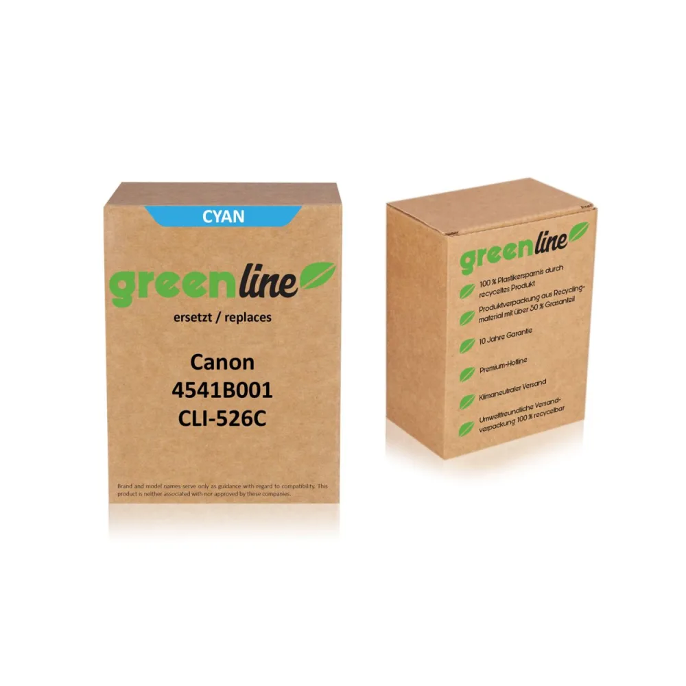 greenline ersetzt Canon 4541B001 / CLI-526C Tintenpatrone, cyan