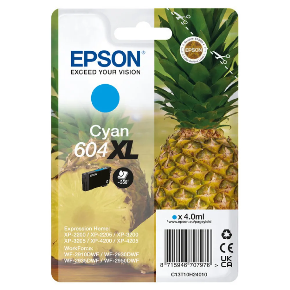 Original Epson C13T10H24010 / 604XL Tintenpatrone cyan