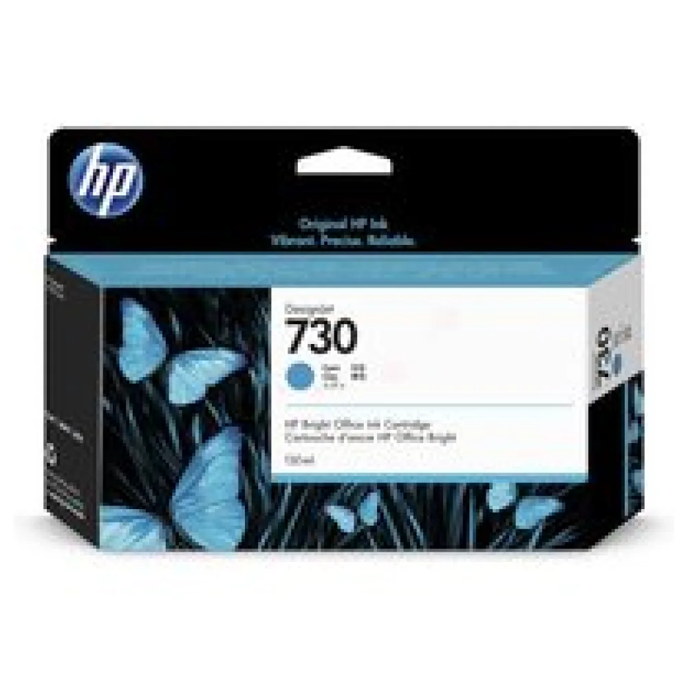 Original HP P2V62A / 730 Tintenpatrone cyan – Bild 2