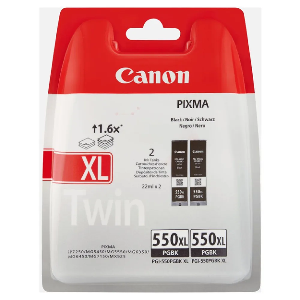 Original Canon 6431B010 / PGI550PGBKXL Tintenpatrone Doppelpack Pigment schwarz