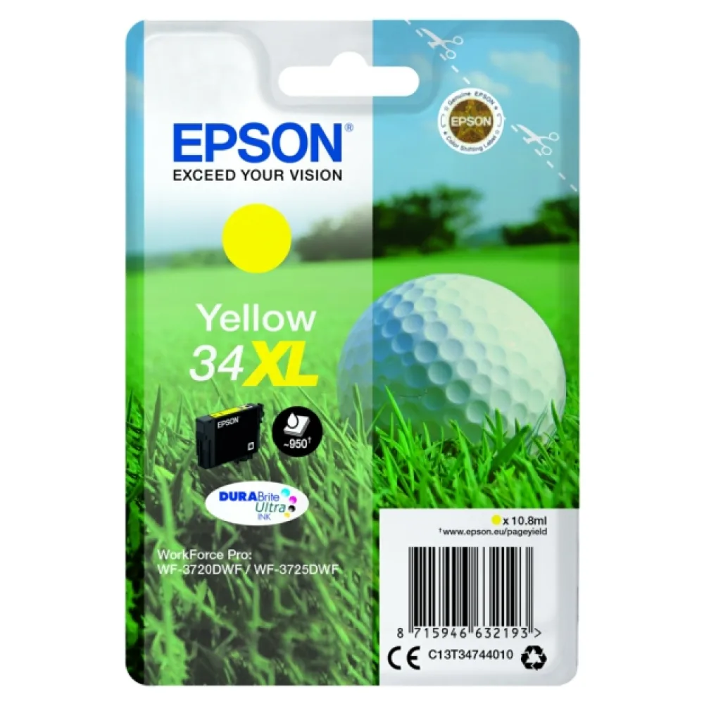 Original Epson C13T34744010 / 34XL Tintenpatrone gelb