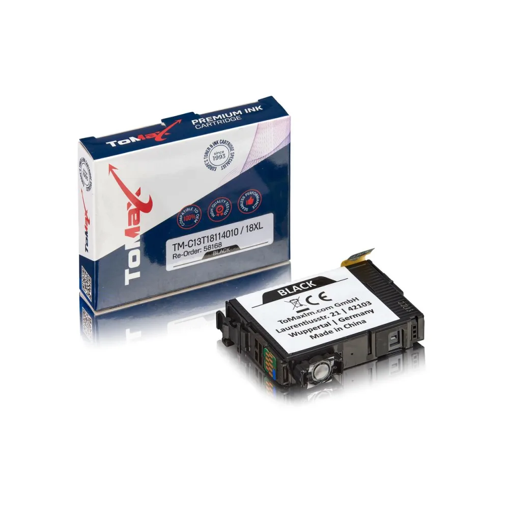 ToMax Premium ersetzt Epson C13T18114010 / 18XL Tintenpatrone Schwarz