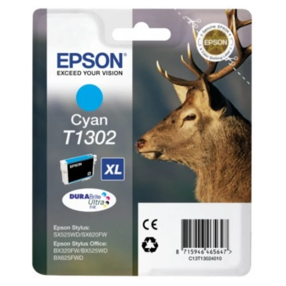 Original Epson C13T13024012 / T1302 Tintenpatrone cyan