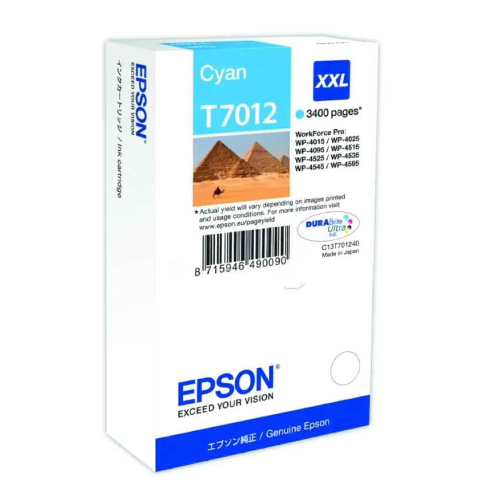 Original Epson C13T70124010 / T7012 Tintenpatrone cyan