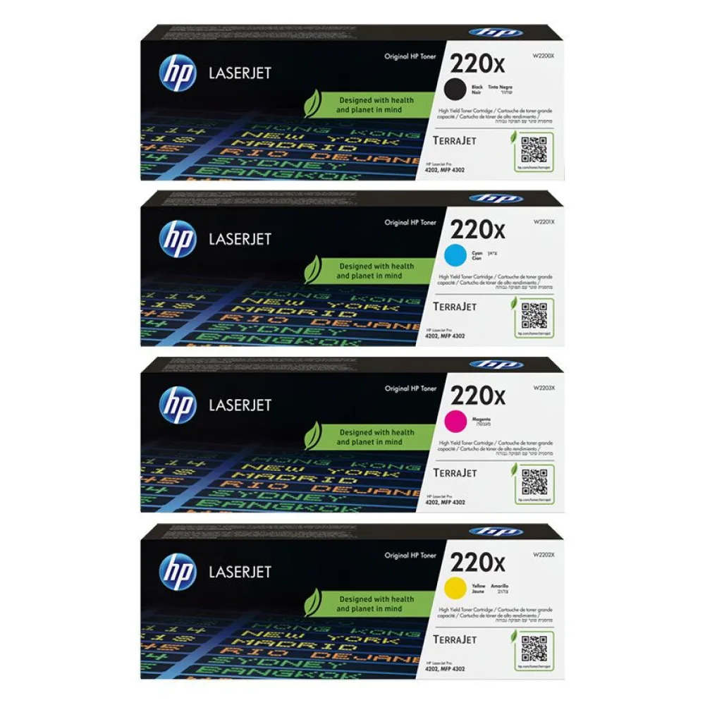 Set 4x Original HP Toner 220X / W2200X W2201X W2202X W2203X