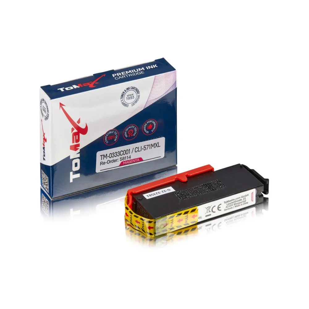 ToMax Premium ersetzt Canon 0333C001 / CLI-571MXL Tintenpatrone Magenta